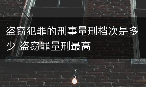 盗窃犯罪的刑事量刑档次是多少 盗窃罪量刑最高