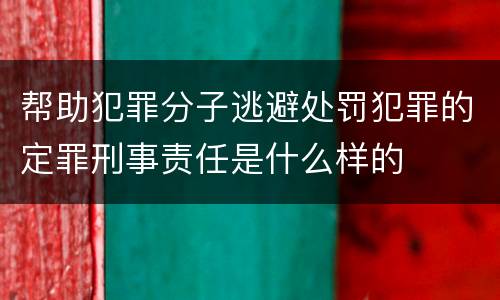 帮助犯罪分子逃避处罚犯罪的定罪刑事责任是什么样的