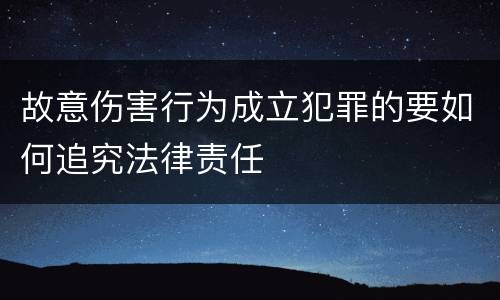 故意伤害行为成立犯罪的要如何追究法律责任