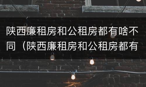 陕西廉租房和公租房都有啥不同（陕西廉租房和公租房都有啥不同之处）