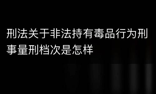 刑法关于非法持有毒品行为刑事量刑档次是怎样