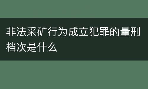 非法采矿行为成立犯罪的量刑档次是什么