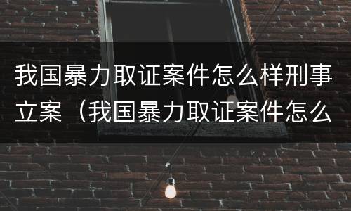 我国暴力取证案件怎么样刑事立案（我国暴力取证案件怎么样刑事立案）