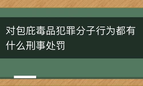 对包庇毒品犯罪分子行为都有什么刑事处罚