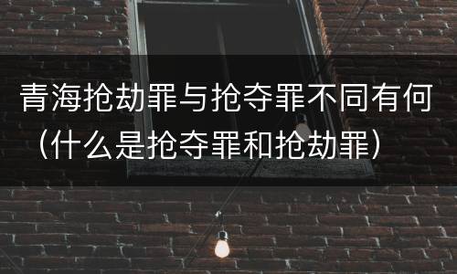 青海抢劫罪与抢夺罪不同有何（什么是抢夺罪和抢劫罪）