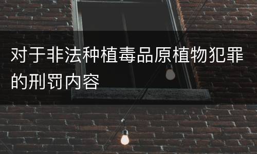 对于非法种植毒品原植物犯罪的刑罚内容