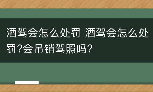 酒驾会怎么处罚 酒驾会怎么处罚?会吊销驾照吗?