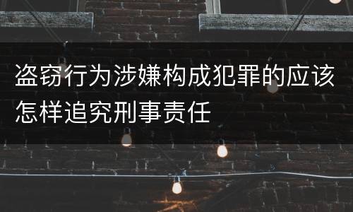 盗窃行为涉嫌构成犯罪的应该怎样追究刑事责任