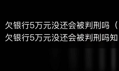 欠银行5万元没还会被判刑吗（欠银行5万元没还会被判刑吗知乎）