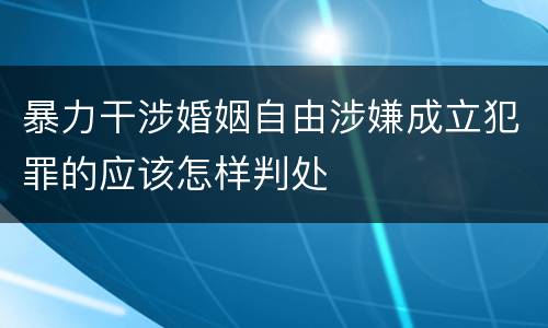 暴力干涉婚姻自由涉嫌成立犯罪的应该怎样判处