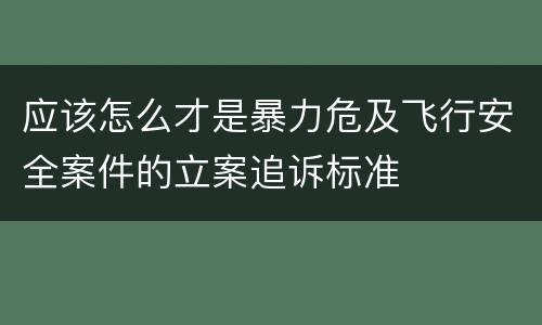 应该怎么才是暴力危及飞行安全案件的立案追诉标准