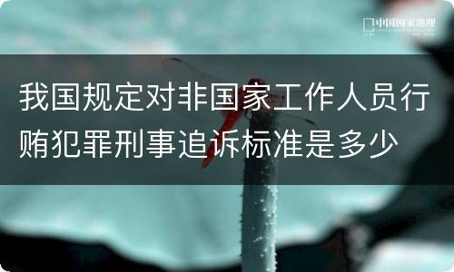 我国规定对非国家工作人员行贿犯罪刑事追诉标准是多少