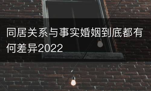 同居关系与事实婚姻到底都有何差异2022