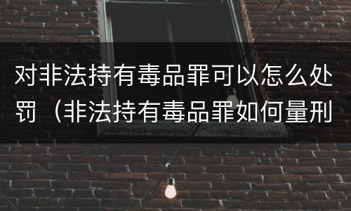 对非法持有毒品罪可以怎么处罚（非法持有毒品罪如何量刑）