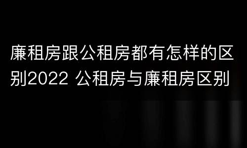 廉租房跟公租房都有怎样的区别2022 公租房与廉租房区别