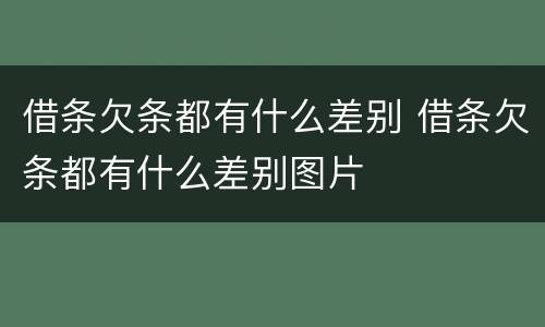 借条欠条都有什么差别 借条欠条都有什么差别图片