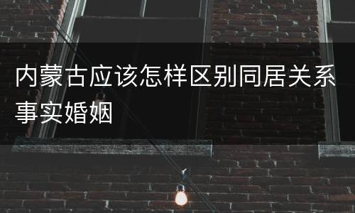 内蒙古应该怎样区别同居关系事实婚姻