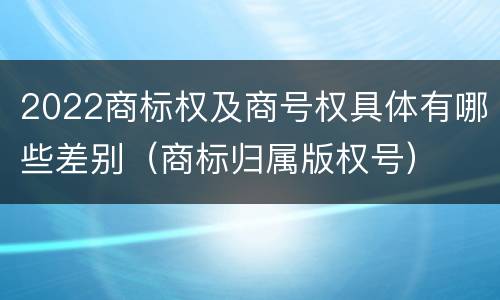 2022商标权及商号权具体有哪些差别（商标归属版权号）