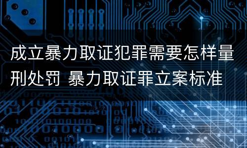 成立暴力取证犯罪需要怎样量刑处罚 暴力取证罪立案标准