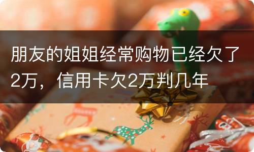 朋友的姐姐经常购物已经欠了2万，信用卡欠2万判几年