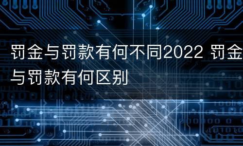 罚金与罚款有何不同2022 罚金与罚款有何区别