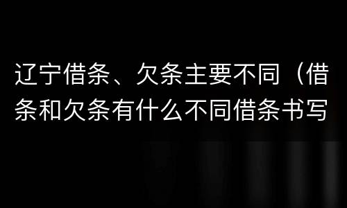 辽宁借条、欠条主要不同（借条和欠条有什么不同借条书写）