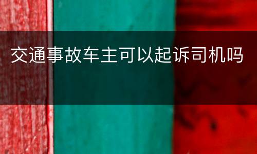 交通事故车主可以起诉司机吗