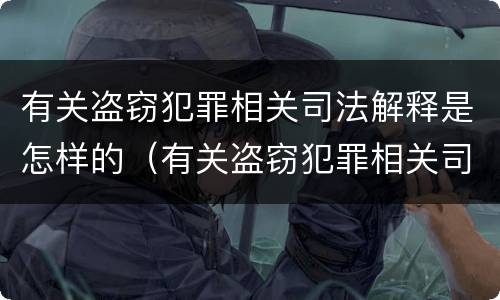 有关盗窃犯罪相关司法解释是怎样的（有关盗窃犯罪相关司法解释是怎样的法律规定）