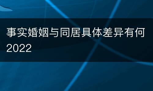 事实婚姻与同居具体差异有何2022