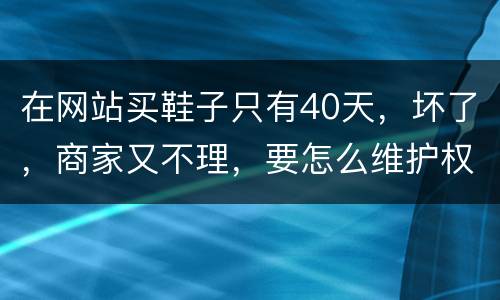 在网站买鞋子只有40天，坏了，商家又不理，要怎么维护权益