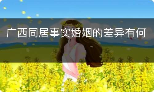 广西同居事实婚姻的差异有何