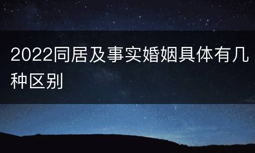 2022同居及事实婚姻具体有几种区别