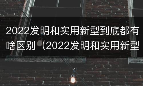 2022发明和实用新型到底都有啥区别（2022发明和实用新型到底都有啥区别呢）