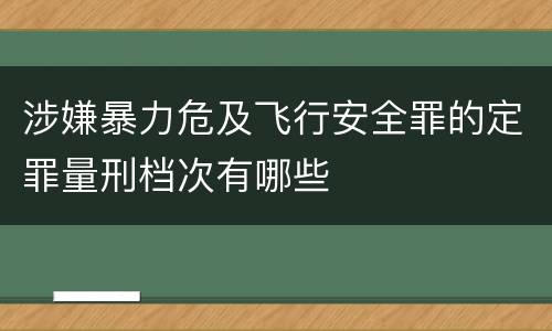 涉嫌暴力危及飞行安全罪的定罪量刑档次有哪些