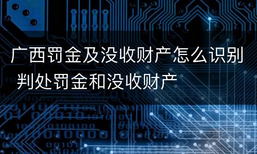 广西罚金及没收财产怎么识别 判处罚金和没收财产