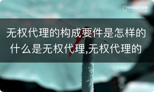 无权代理的构成要件是怎样的 什么是无权代理,无权代理的要件是什么