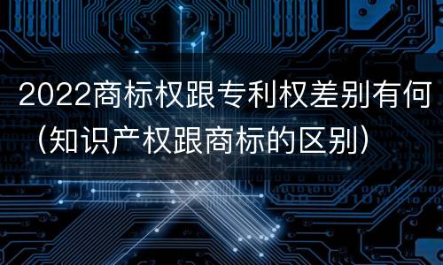 2022商标权跟专利权差别有何（知识产权跟商标的区别）