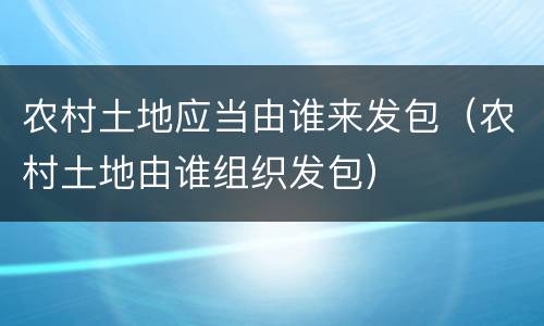 农村土地应当由谁来发包（农村土地由谁组织发包）