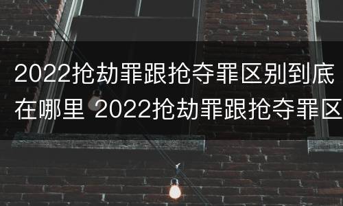 2022抢劫罪跟抢夺罪区别到底在哪里 2022抢劫罪跟抢夺罪区别到底在哪里呢