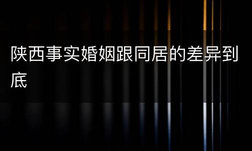 陕西事实婚姻跟同居的差异到底