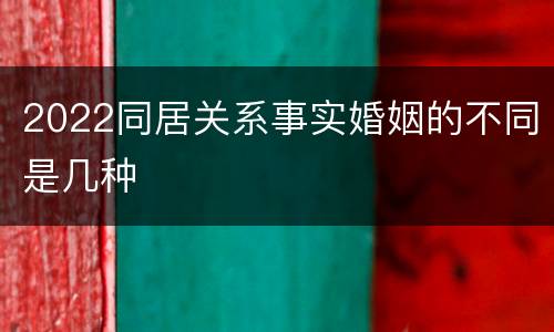 2022同居关系事实婚姻的不同是几种