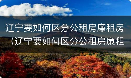 辽宁要如何区分公租房廉租房（辽宁要如何区分公租房廉租房和住宅）