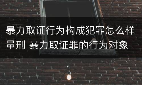 暴力取证行为构成犯罪怎么样量刑 暴力取证罪的行为对象