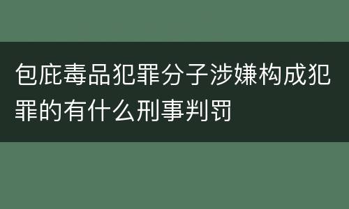 包庇毒品犯罪分子涉嫌构成犯罪的有什么刑事判罚