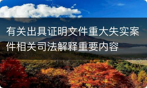 有关出具证明文件重大失实案件相关司法解释重要内容