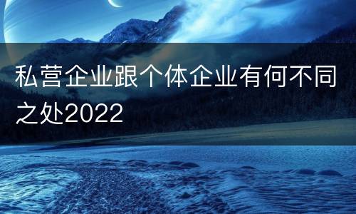 私营企业跟个体企业有何不同之处2022