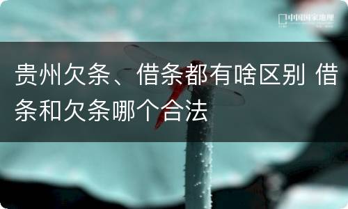 贵州欠条、借条都有啥区别 借条和欠条哪个合法