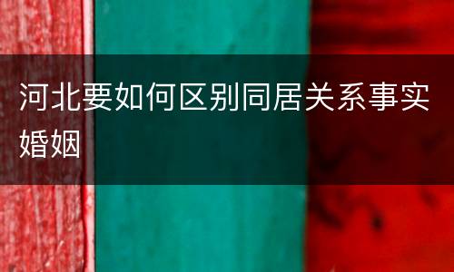 河北要如何区别同居关系事实婚姻