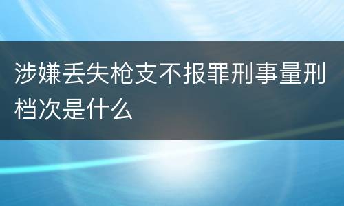 涉嫌丢失枪支不报罪刑事量刑档次是什么