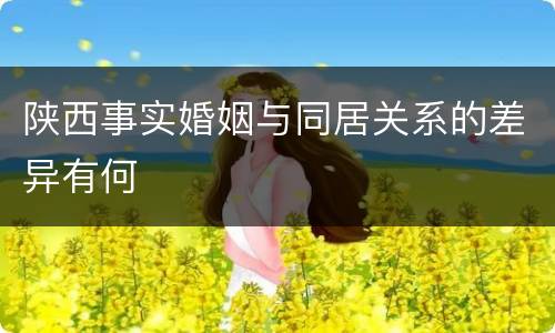 陕西事实婚姻与同居关系的差异有何